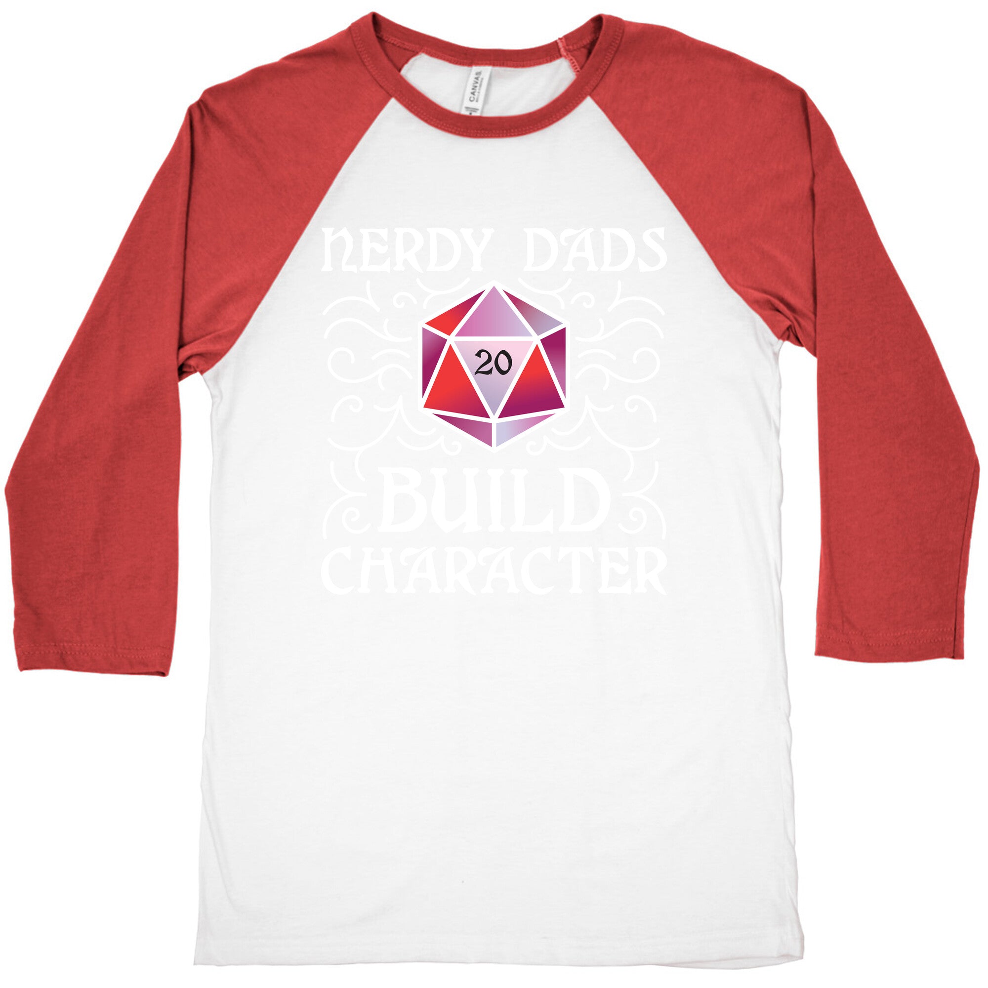 Nerdy Dads Build Character Baseball Tee